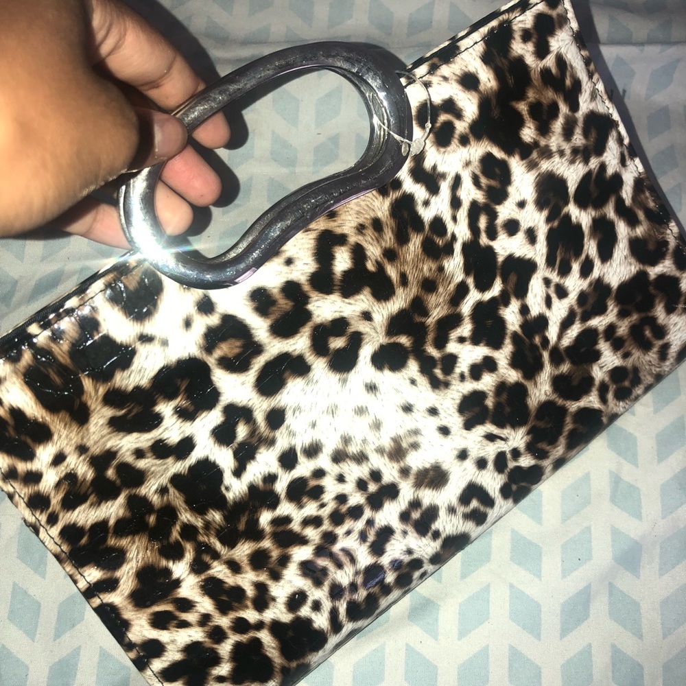 Cheetah print clutch bag